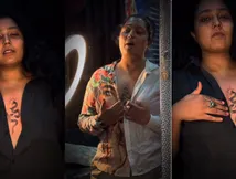 மார்புக்கு மத்தியில் மிரட்டலான டாட்டூ.. சட்டையைத் திறந்து போல்ட் போஸ் கொடுத்த எதிர்நீச்சல் காயத்ரி!