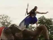 அதே யானை போஸ்: பாகுபலி பிரபாஸ் போன்று மாஸ் காட்டும் கார்த்திகா, இது படம் அல்ல... 